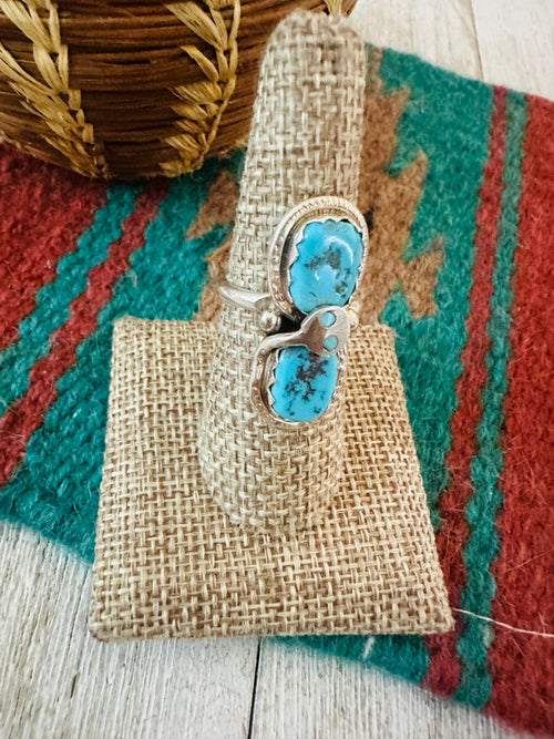 Old Pawn Zuni Sterling Silver & Turquoise Ring by Effie Calavaza