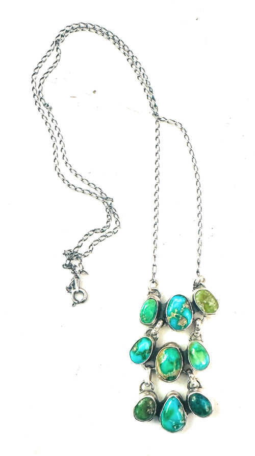 Navajo Sterling Silver & Sonoran Mountain Turquoise Necklace