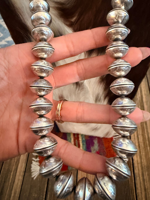 Handcrafted Sterling Silver Liberty Dime Beaded Necklace by James McCabe