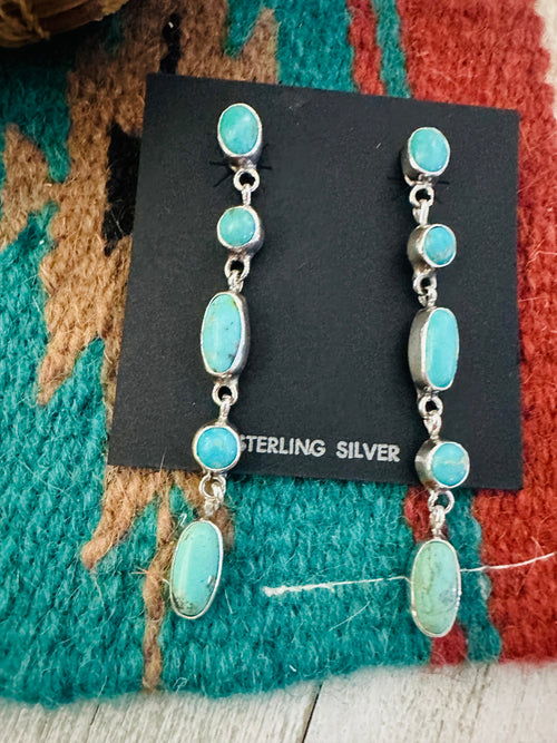 Navajo Turquoise & Sterling Silver Dangle Earrings