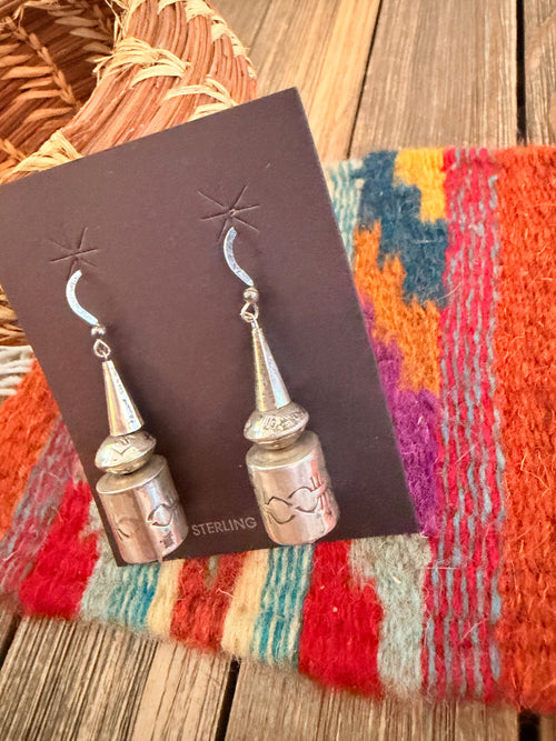 Handcrafted Sterling Silver Pearl Beaded Dangle Earrings