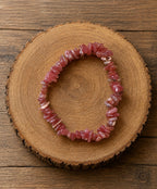 Rhodochrosite beaded Chips stretch bracelet