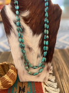 Old Pawn Handcrafted Turquoise Double-Strand Beaded 28” Necklace