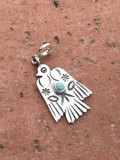 Sterling Silver and Turquoise Nizhoni Thunderbird Charm