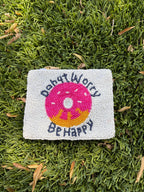 Handmade Beaded “Donut Worry, Be Happy” Coin Purse