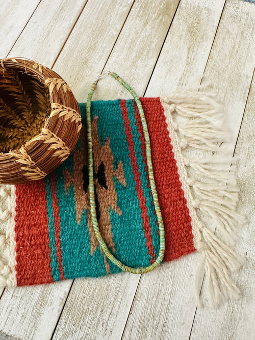 Handcrafted Kingman Turquoise & Sterling Silver Beaded Necklace