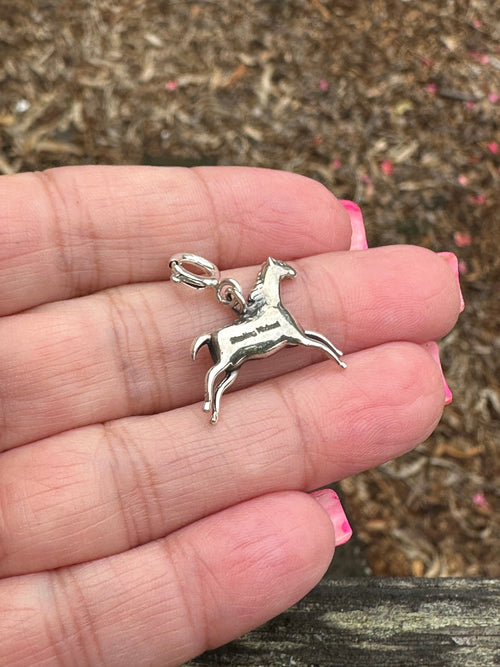 Sterling Silver Galloping Pony Charm