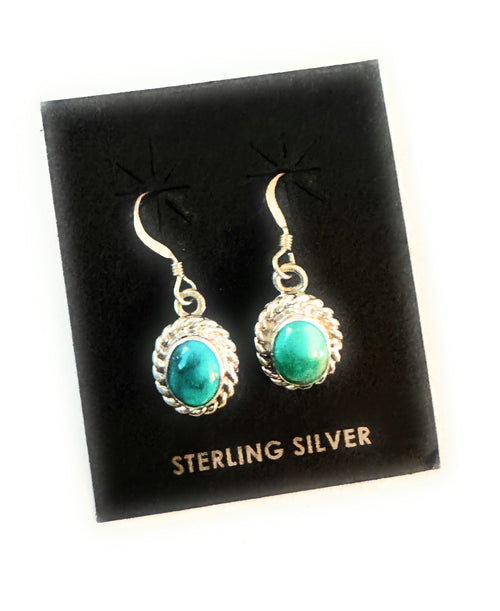 Navajo Turquoise & Sterling Silver Dangle Earrings