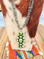 Handcrafted Turquoise & Sterling Silver Cluster Beaded Necklace by Travis Jim