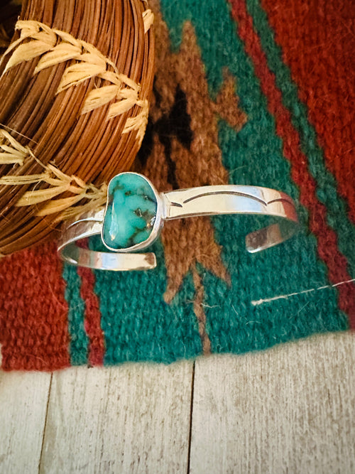 Navajo Sterling Silver & Turquoise Cuff Bracelet