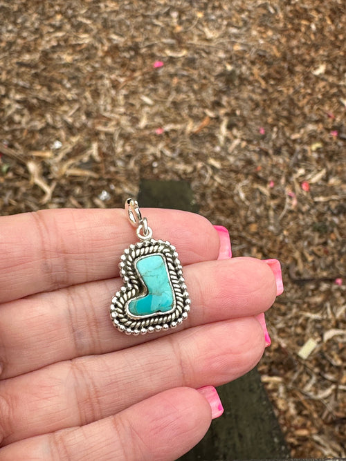 Sterling Silver and Mojave Turquoise The Ugg Charm