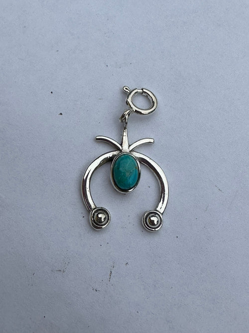 Sterling Silver and Turquoise Naja Charm