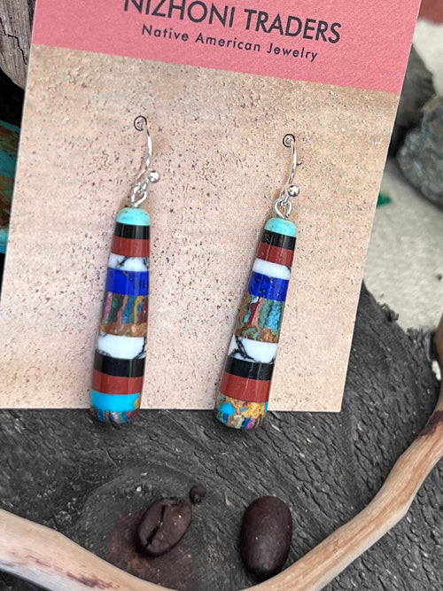 Santo Domingo Layered Multistone Earrings by Ronald Chavez, Stacked Gems #1