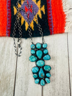 Navajo Sterling Silver & Turquoise Cluster Necklace by Sheila Becenti