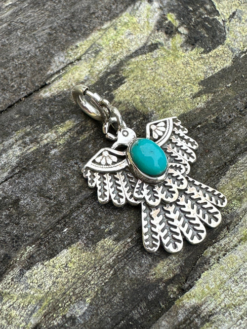 Sterling Silver and Turquoise Zia Charm