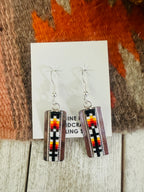 Navajo Handmade Multicolor Beaded Dangle Earrings