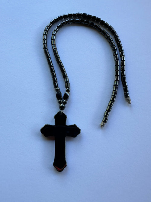 Hematite Cross Necklace