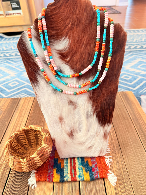 Handcrafted Multi Stone & Sterling Silver Candy Beaded Necklace