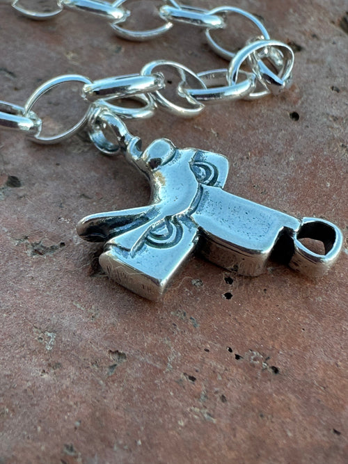 Navajo Crafted Sterling Silver Saddle Up Charm