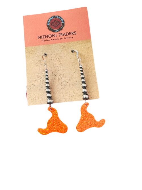 Summer Lovin’ Navajo Sterling Silver Pearl Beaded Opal Bull Head Dangle Earrings