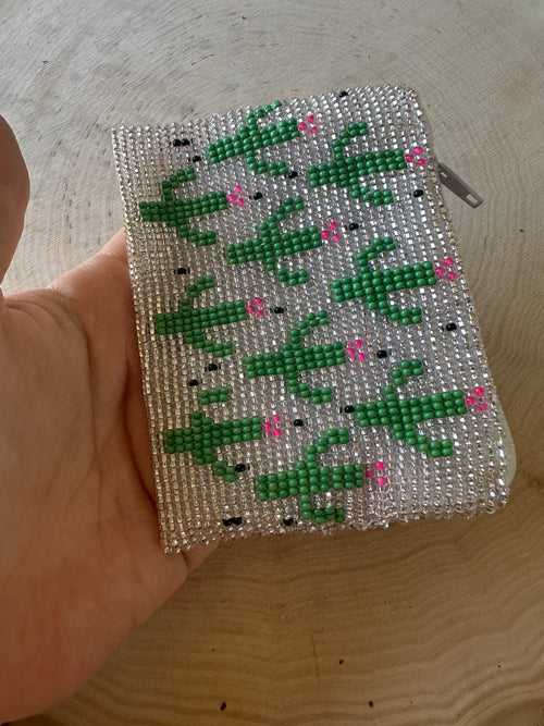 Handmade Beaded Saguaro Cactus Coin Purse