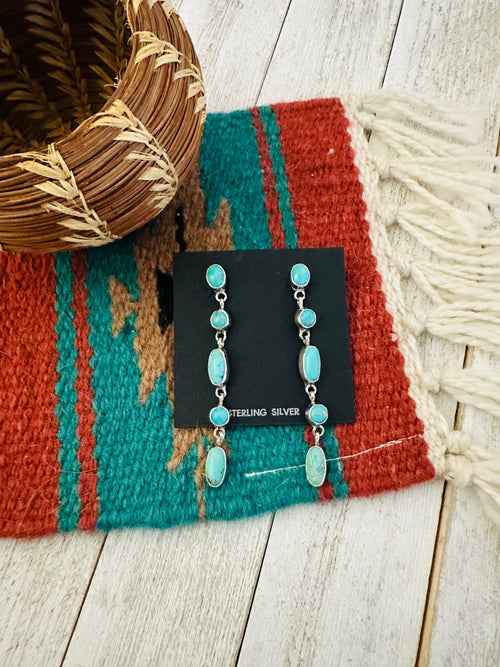 Navajo Turquoise & Sterling Silver Dangle Earrings