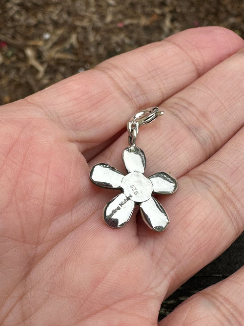 Sterling Silver and Turquoise Daisy Flower Charm