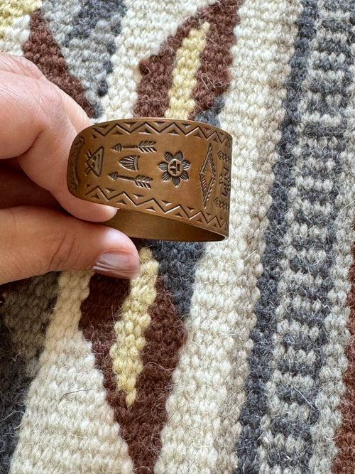 Vintage Handmade Stamped Cuff Bracelet