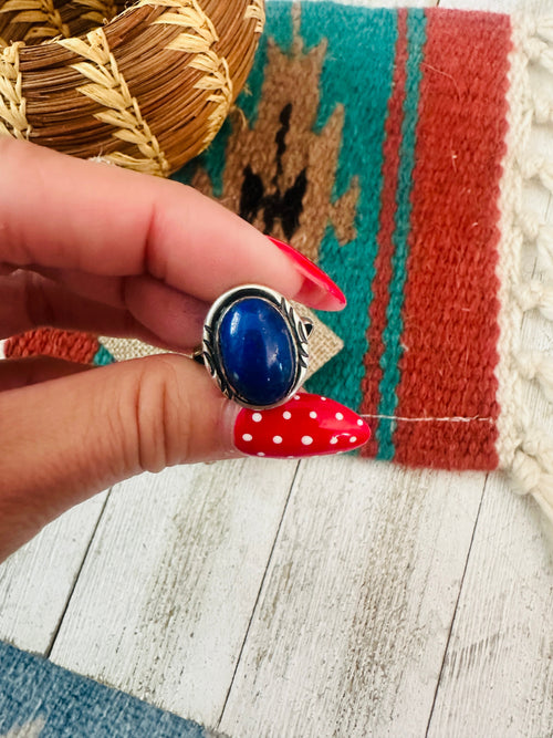 Old Pawn Navajo Sterling Silver & Lapis Ring