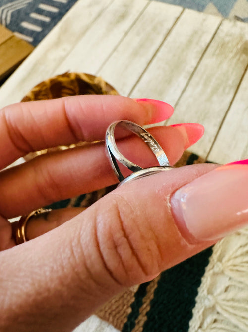 Old Pawn Navajo Sterling Silver & Spiny Ring Size 9.25