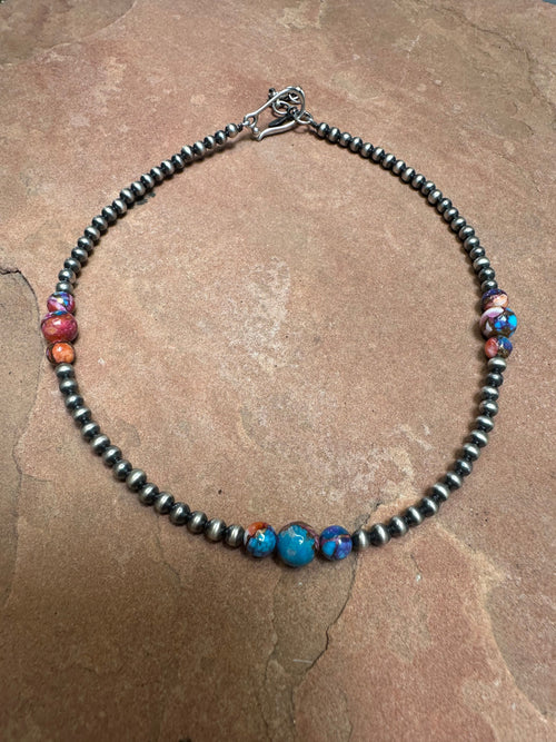 Handmade Pink Dream & Sterling Silver Beaded Necklace 18-20 inch