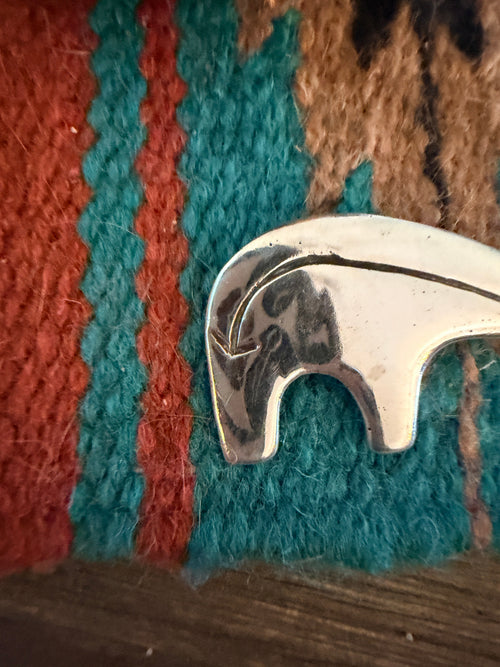 Old Pawn Handcrafted Sterling Silver Fetish Bear Brooch