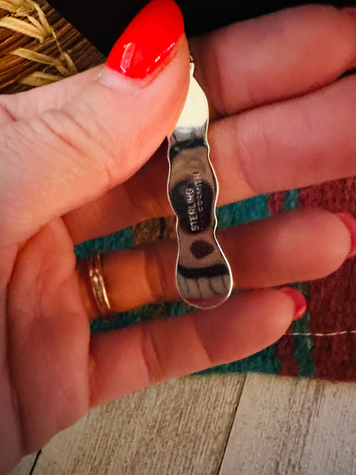 Navajo Sterling Silver & Pink Mojave Dangle Earrings