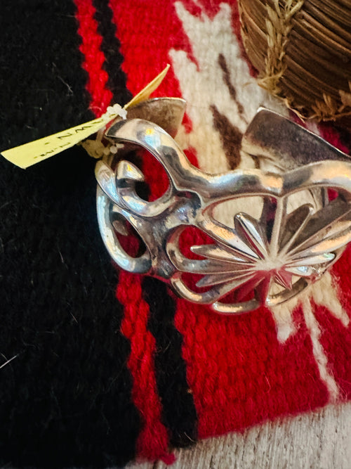 Vintage Old Pawn Navajo Hand Silver Cuff Bracelet