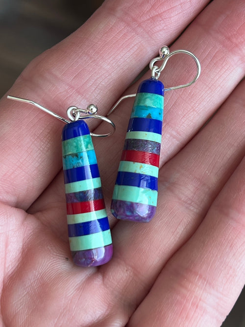 Santo Domingo Layered Multistone Earrings by Ronald Chavez, Stacked Gems #7