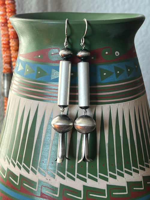 Sterling Silver Handcrafted Bead and Blossom Earrings by Tonisha Haley