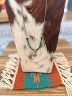 Handmade Sterling Silver & Turquoise Beaded Bullhead Necklace
