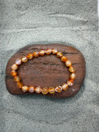 Obsidian Abacus Beaded Stretch Bracelet