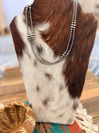 Handcrafted Sterling Silver Pearl 36” Beaded Necklace