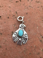 Sterling Silver and Turquoise Mini Thunderbird Charm