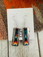 Navajo Handmade Multicolor Beaded Dangle Earrings