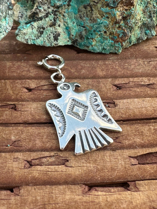 Navajo Crafted Sterling Silver Thunderbird  Charm