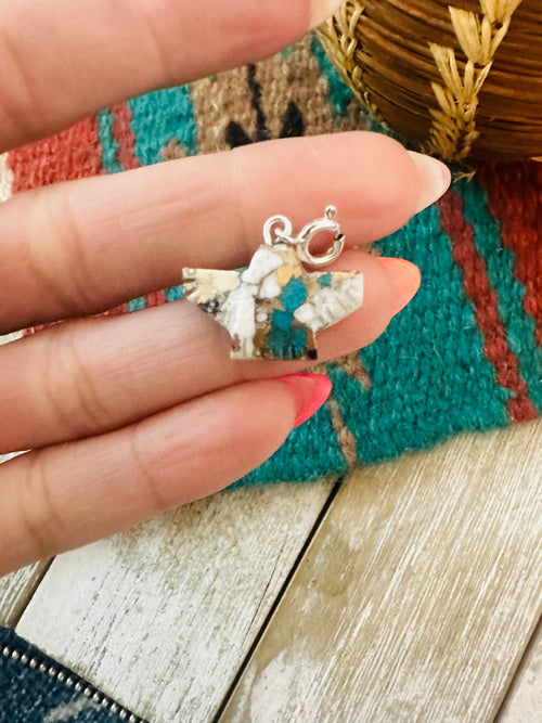 Navajo Hand Carved Blue Mojave Eagle Charm