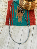 Navajo Sterling Silver Pearl Beaded 24”Necklace