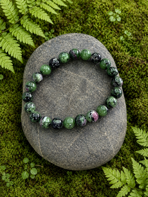 Ruby Zoisite 8mm Beaded Stretch Bracelet