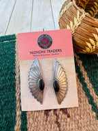 Handcrafted Old Pawn Sterling Silver & Onyx Post Earrings