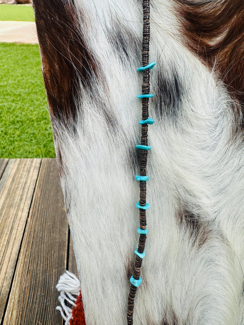 Handcrafted Turquoise & Heishi Beaded Glasses Strap
