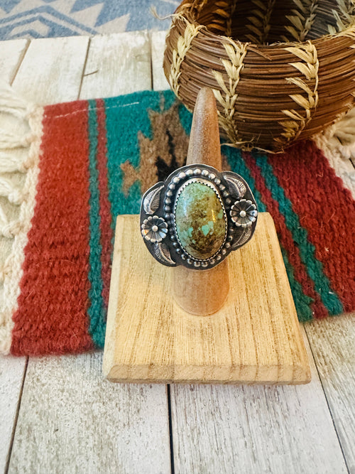 Old Pawn Navajo Sterling Silver & Turquoise Ring Size 6