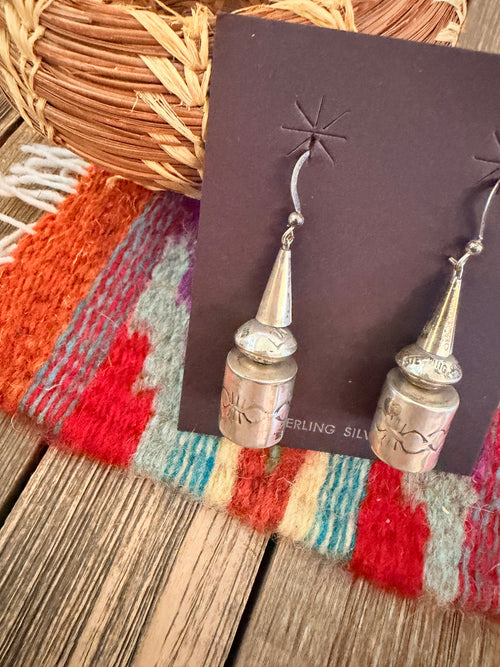 Handcrafted Sterling Silver Pearl Beaded Dangle Earrings