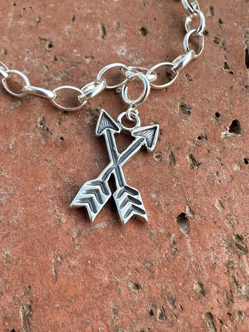 Sterling Silver Double Arrow  Charm